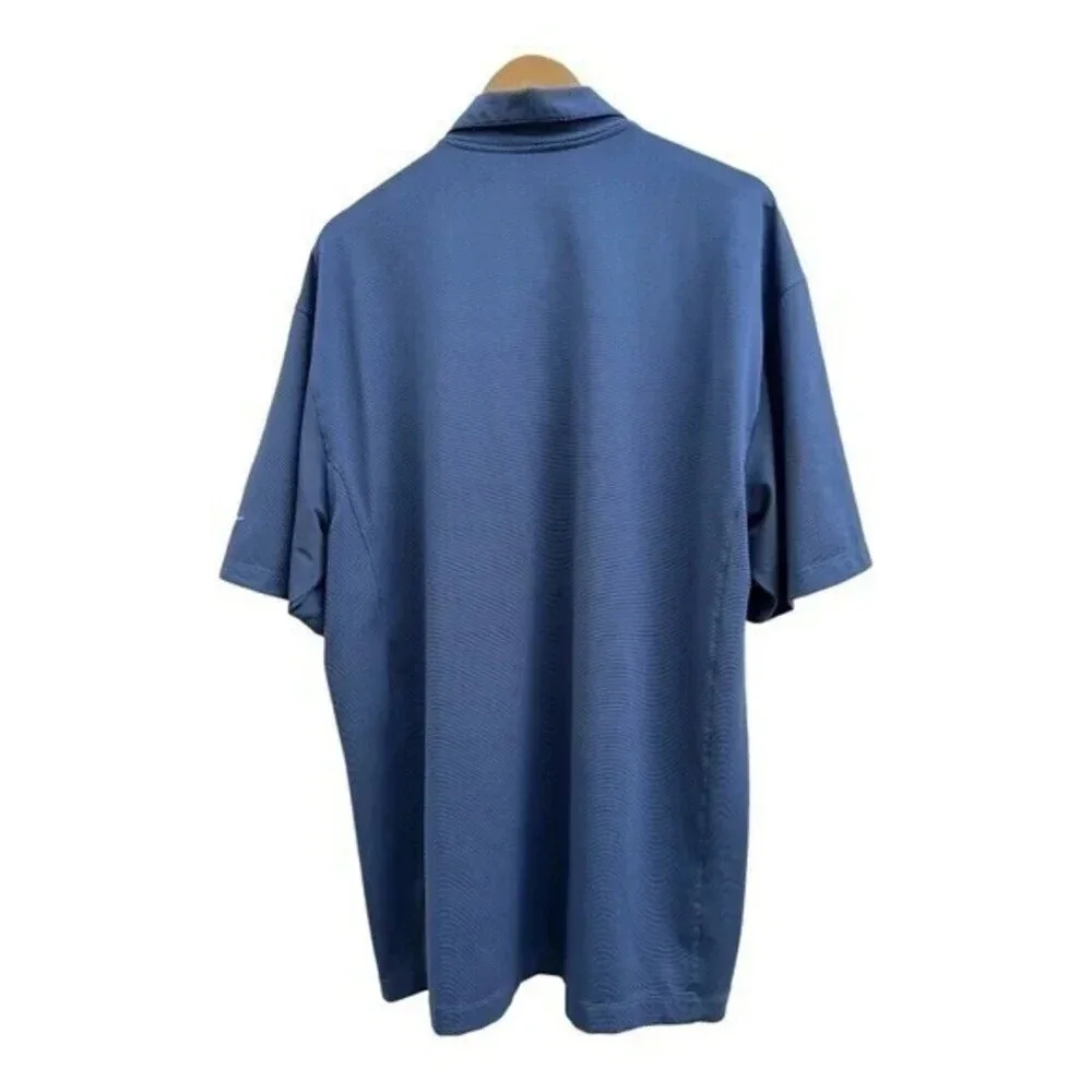 Nike Golf DryFit Polo Shirt Mens‎ XL Blue Textured Short Sleeve​​